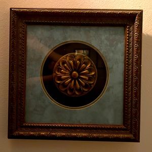 Beautiful Inlaid Flower Art Piece Framed